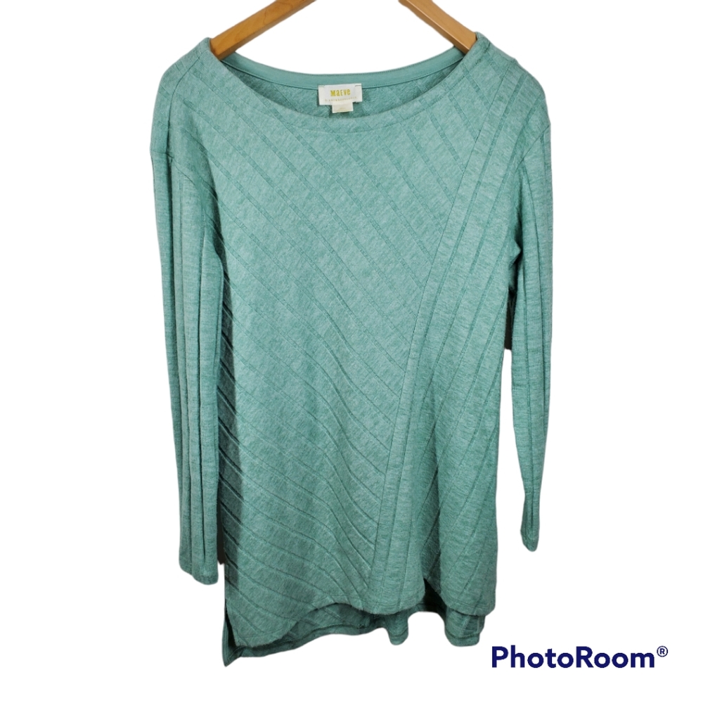 Maeve Anthropologie Dress Light Green Long Sleeve Boatneck Small